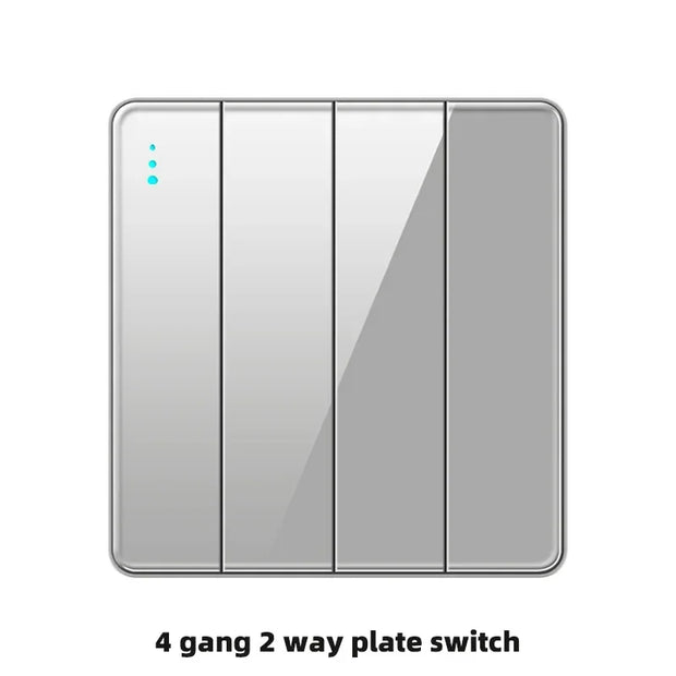 LuxeCharge® Deluxe grey glass wall switch UK 110-250V