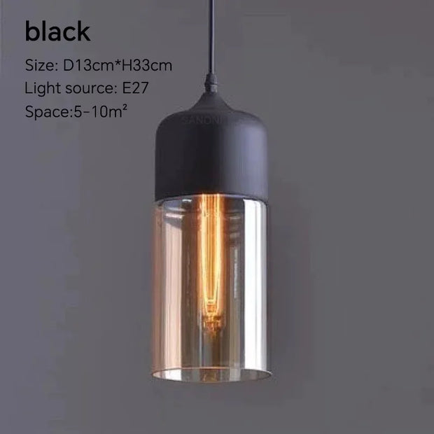 NoirGlow™ Combined Metal-Glass Pendant Lights