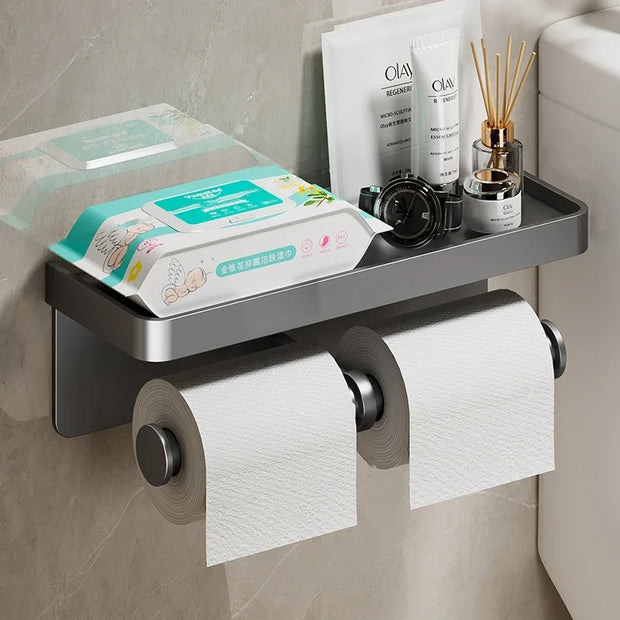 Rust-free aluminum toilet paper holder – single & double