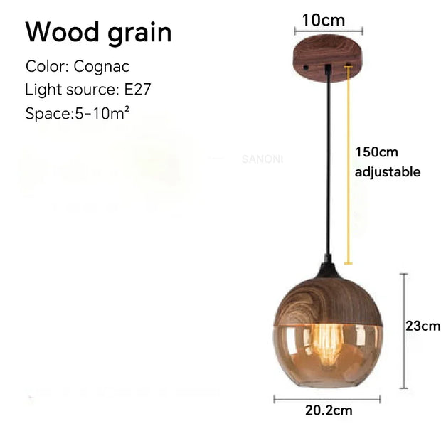 NoirGlow™ Combined Metal-Glass Pendant Lights