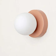 Macaron wall light with round shade for bedroom, hallway, or staircase