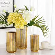 Elegant Nordic Ceramic Vase – Gold-Accented Floral Arrangement Pot for Stylish Home Decor