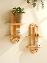 Modern Geometric Wooden Wall Shelf