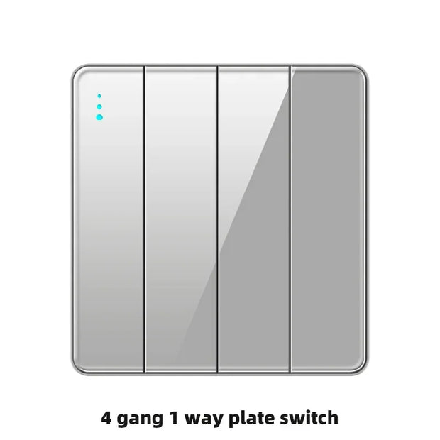 LuxeCharge® Deluxe grey glass wall switch UK 110-250V