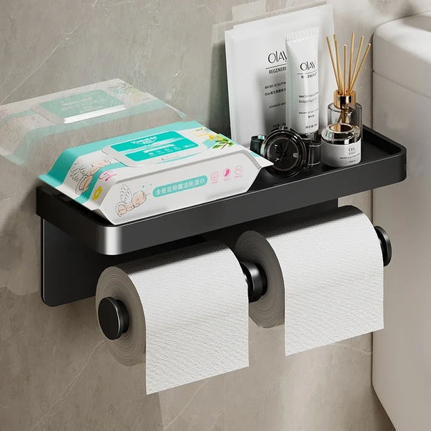 Rust-free aluminum toilet paper holder – single & double