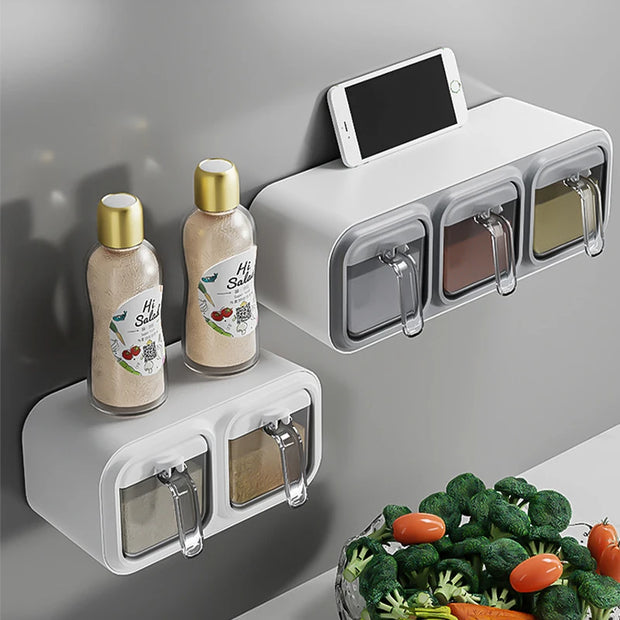 Wall-Mounted Spice Organizer – Space-Saving Kitchen Storage WHITE Box