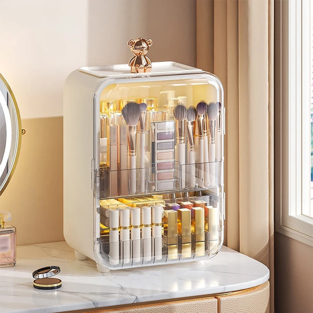 LED Makeup organizer with mirror