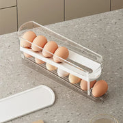 Automatic rolling egg holder for easy storage