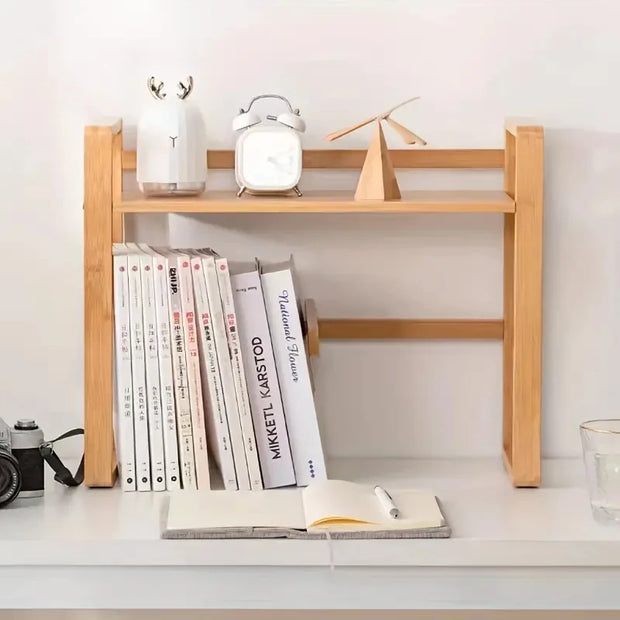 Multi purpose desk organizer compact bookshelf and storage rack