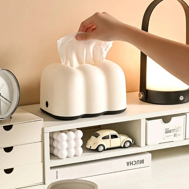 Wall mounted cloud tissue box