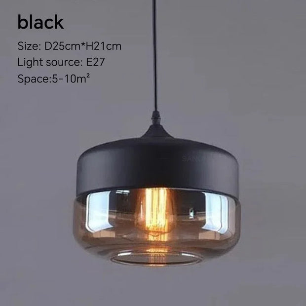 NoirGlow™ Combined Metal-Glass Pendant Lights