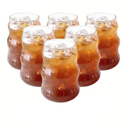 Heat-resistant glass tumblers set for tea, coffee, juice, and beer