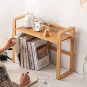 Multi purpose desk organizer compact bookshelf and storage rack