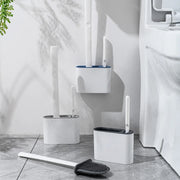 Silicone toilet brush with ventilated holder