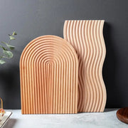 Wave-Shaped Wooden Serving Tray