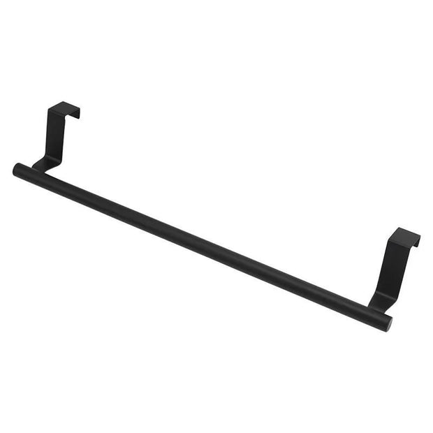 Stainless steel over-cabinet towel rack Black