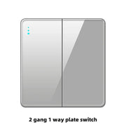 LuxeCharge® Deluxe grey glass wall switch UK 110-250V