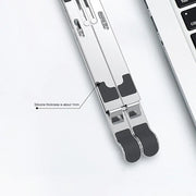Aluminum adjustable foldable laptop stand with heat dissipation and ergonomic support for notebooks and tablets