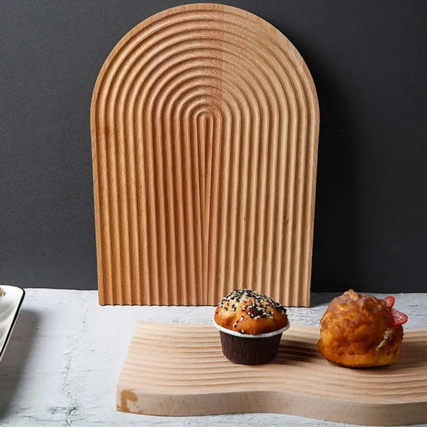 Wave-Shaped Wooden Serving Tray