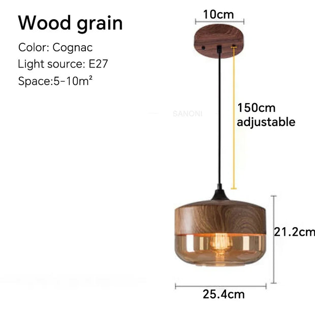 NoirGlow™ Combined Metal-Glass Pendant Lights