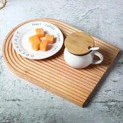 Wave-Shaped Wooden Serving Tray