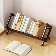 Compact bamboo desk bookshelf