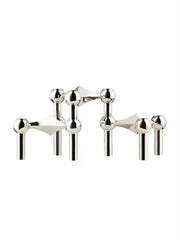 Metal molecular structure candle holder – modern silver candlestick for home decoration and centerpiece
