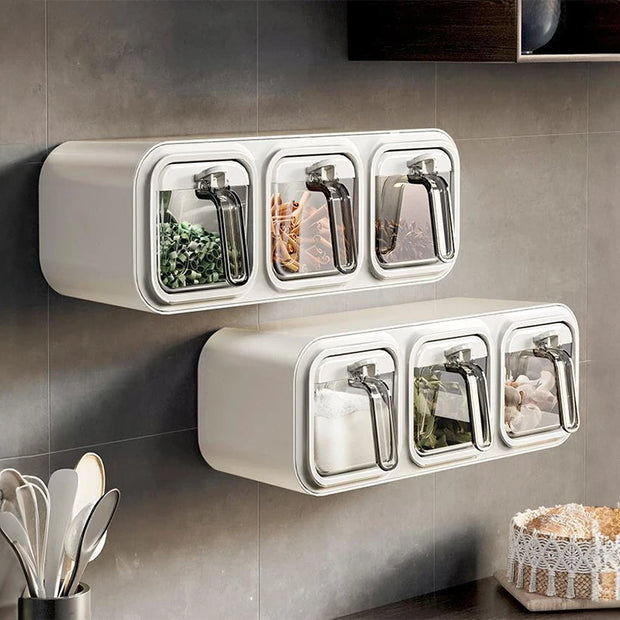 Wall-Mounted Spice Organizer – Space-Saving Kitchen Storage WHITE Box